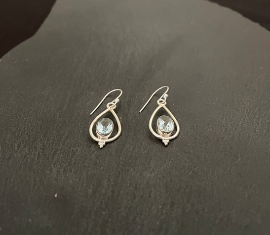 Blue Topaz and Silver Earrings image 1