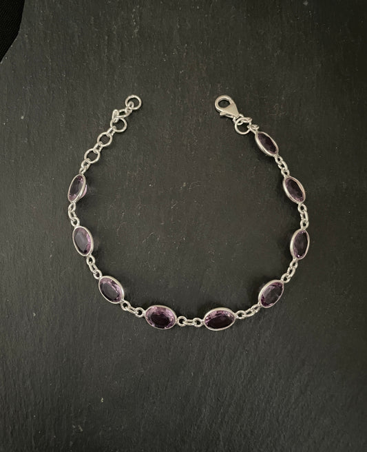 Oval Amethyst Bracelet image 1