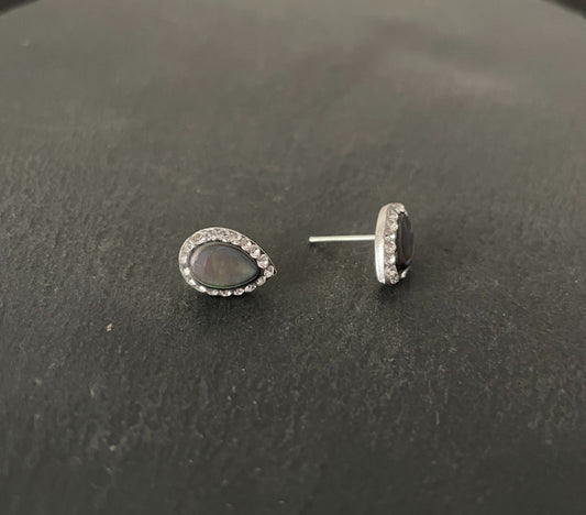 Paua Shell and Cubic Zirconia Studs image 1