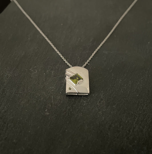Rectangle Peridot Pendant image 1