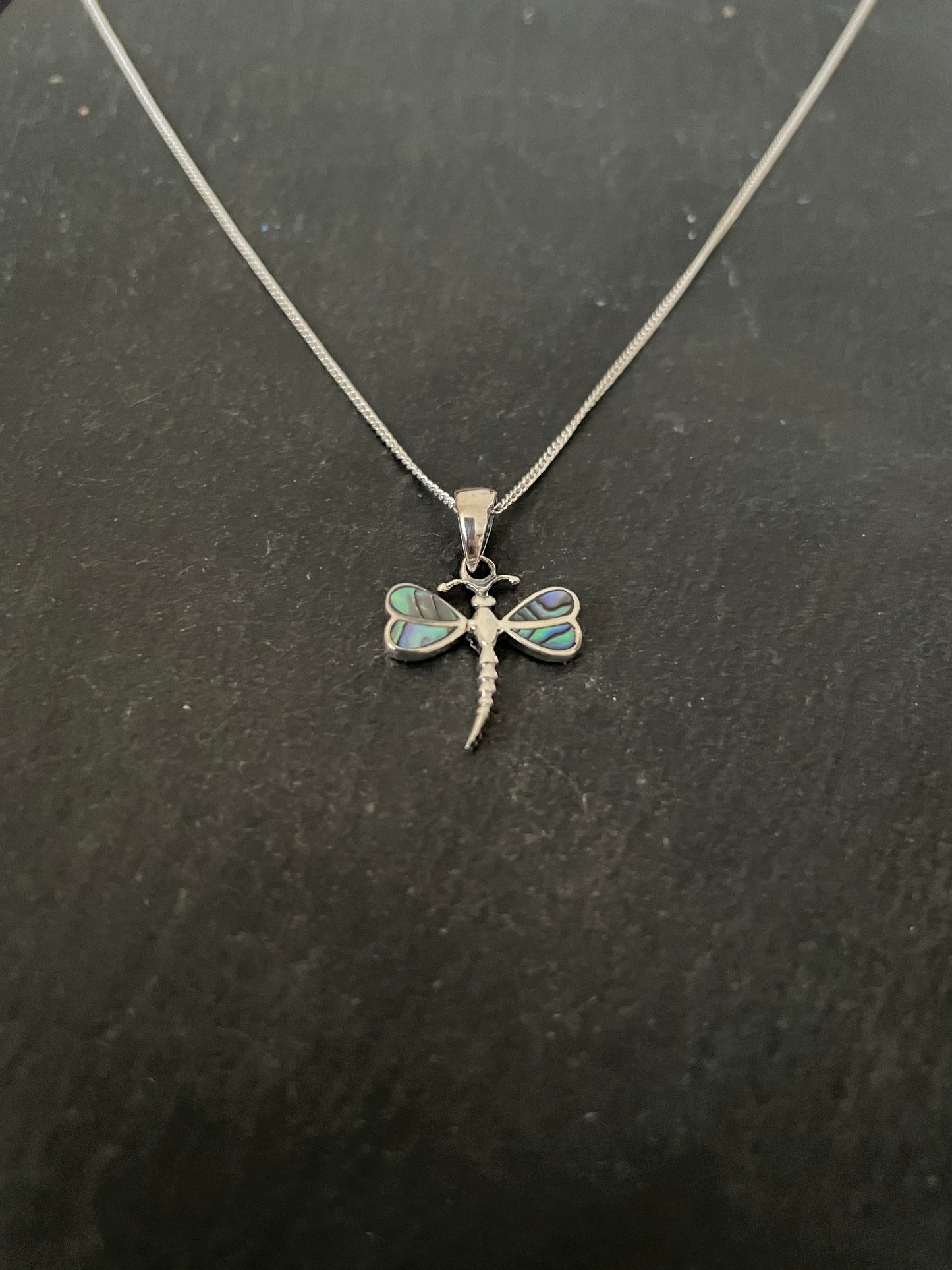 Dragonfly Paua Shell and Silver Pendant image 1