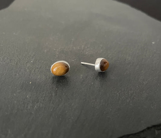 Tiger's Eye Oval Studs image 1