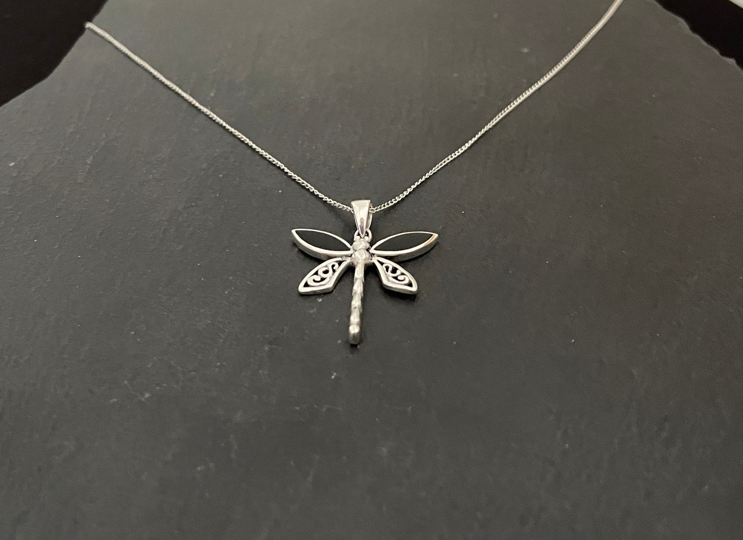 Black Onyx Dragonfly Pendant image 1