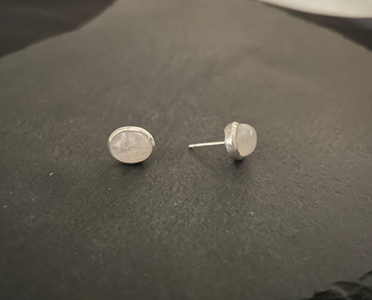 Moonstone Oval Stud Earrings image 1