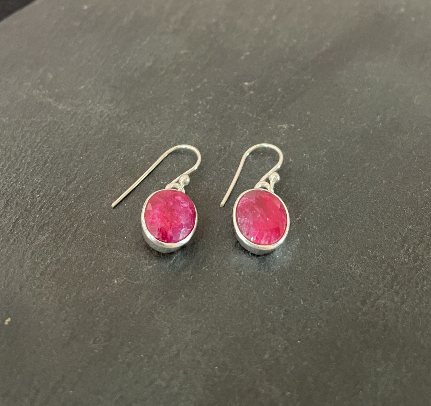 Oval Ruby Drop Earrings image 1