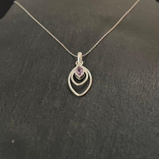 Amethyst and Silver Kite Pendant image 1