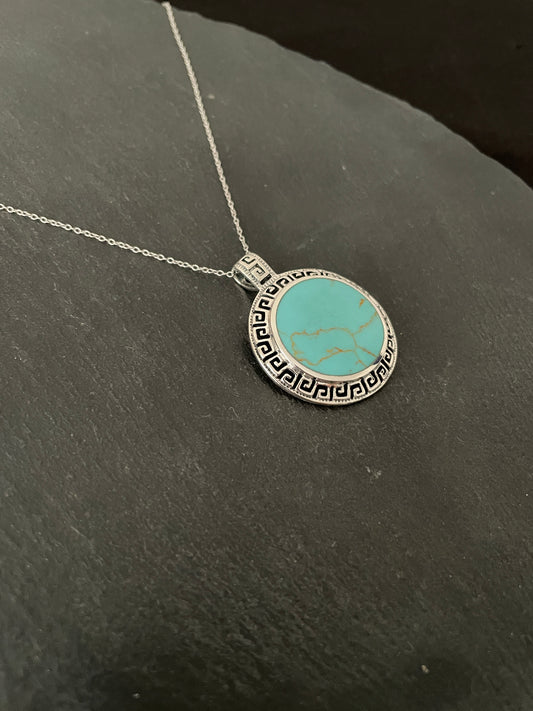 Round Turquoise Pendant image 1