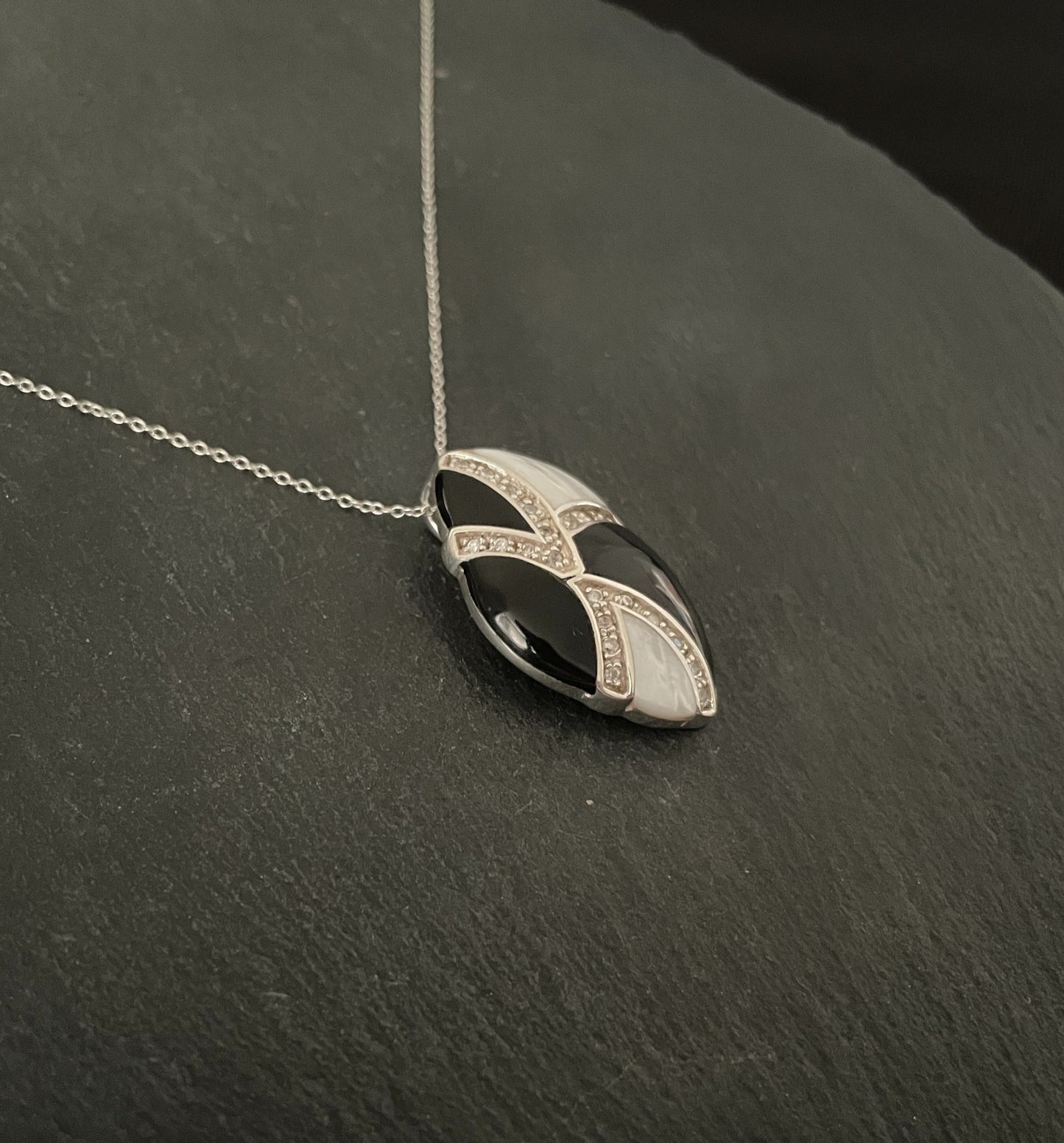 Black Onyx and Mother of Pearl Pendant image 2