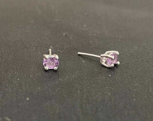 Amethyst Oval Stud Earrings image 1