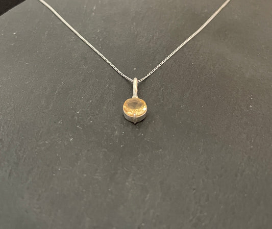 Round Citrine Pendant image 1