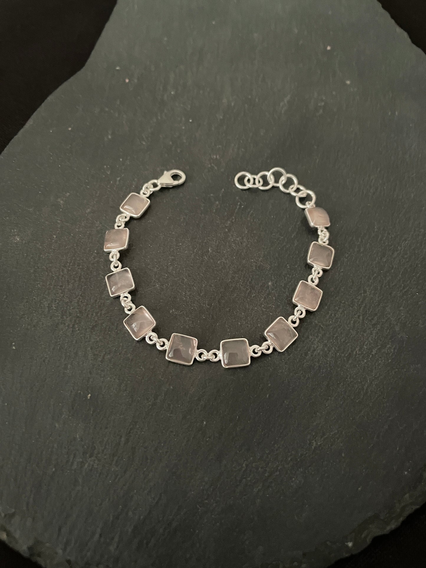 Square Rose Quartz Bracelet image 2
