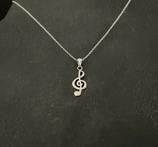Silver Music Note Pendant image 1