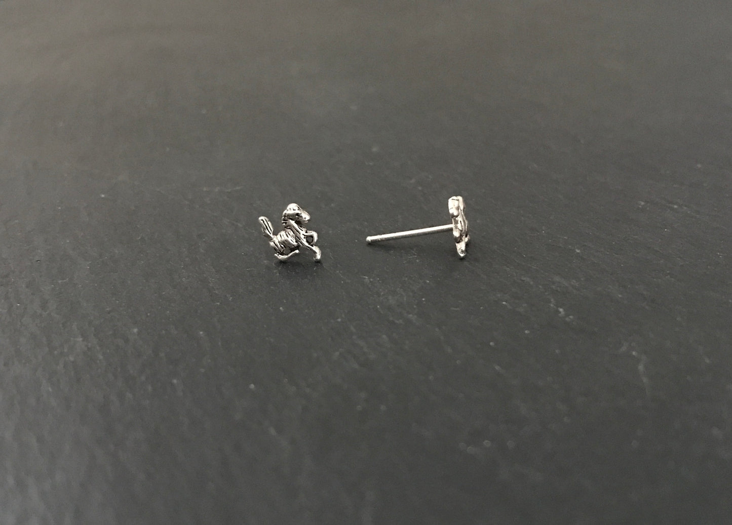 Silver Horse Stud Earrings image 1
