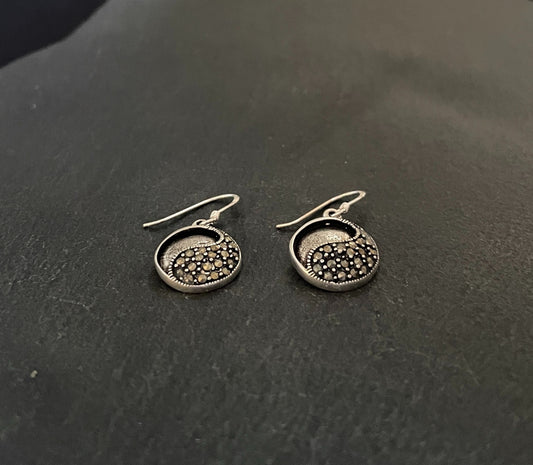 Round Marcasite Earrings image 1