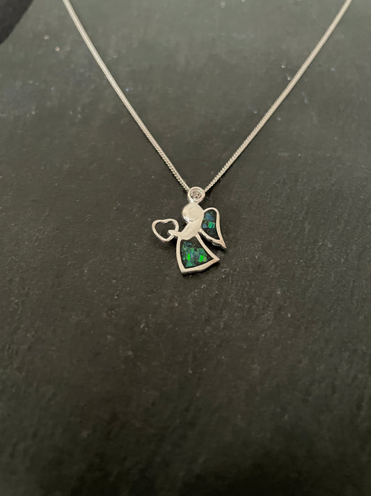 Synthetic Opal Angel Pendant image 1