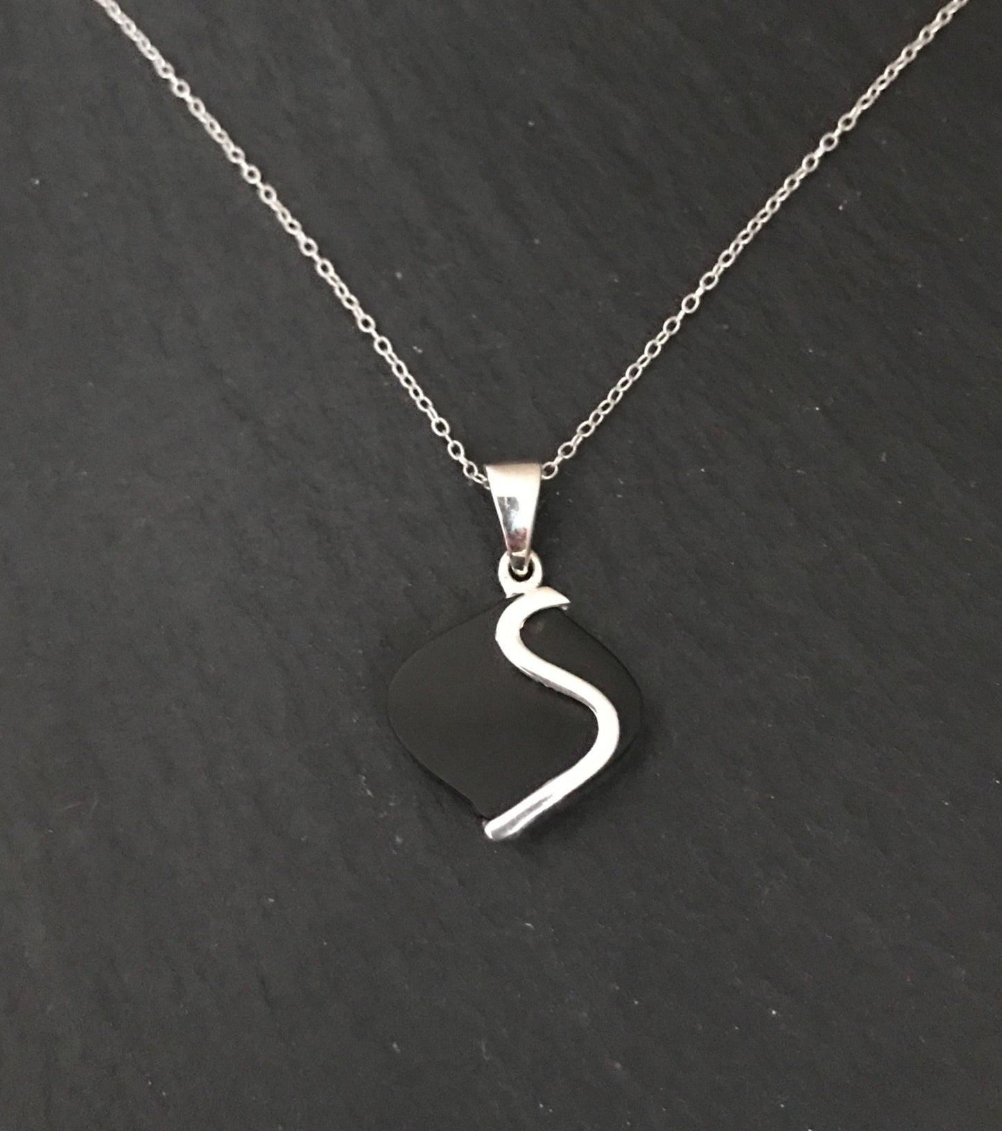 Black Onyx and Silver Pendant image 0