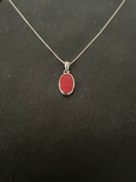 Oval Coral Pendant image 1