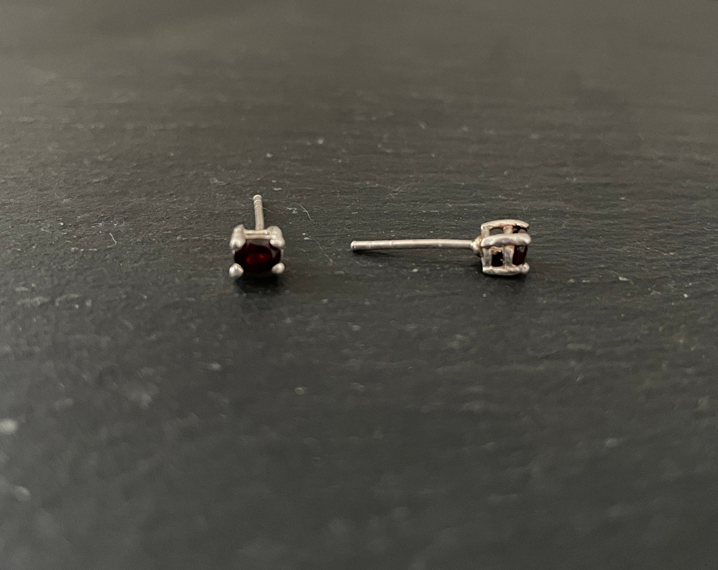 Small Garnet Oval Studs image 1
