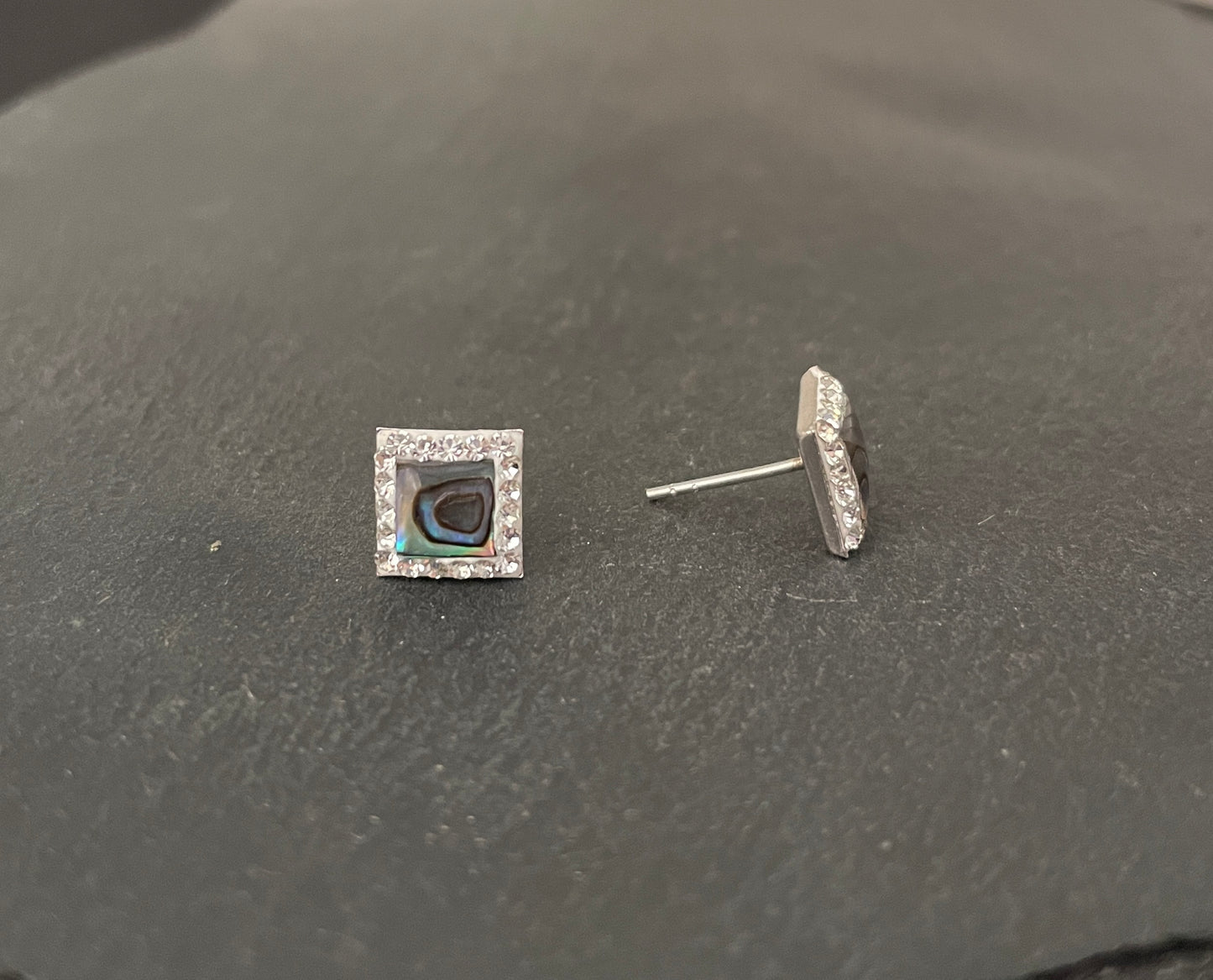 Paua Shell and Cubic Zirconia Studs image 1