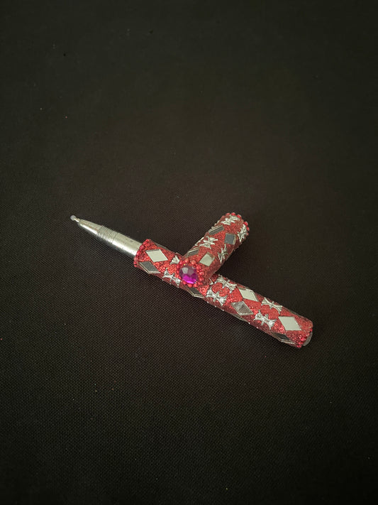Red Glitter Pen image 1