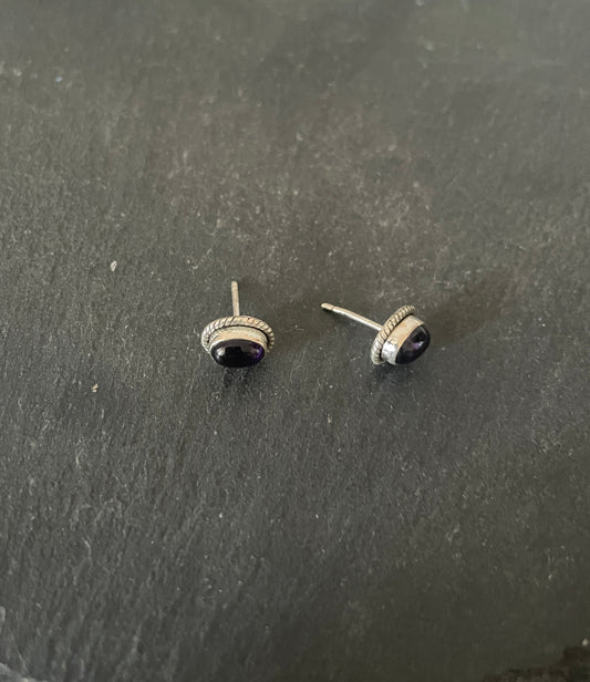 Amethyst Stud Earrings image 1