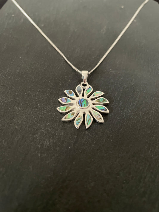 Paua Shell Flower Pendant image 1