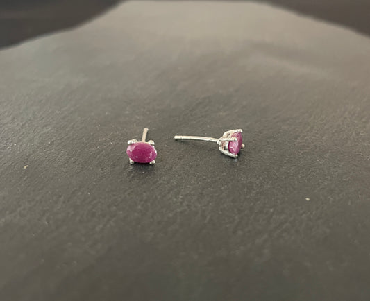 Oval Ruby Stud Earrings image 1