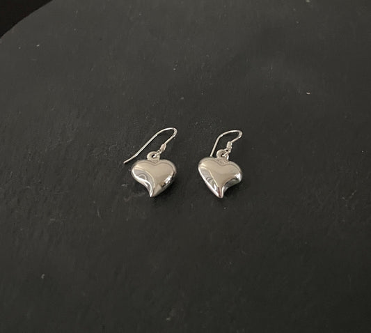 Silver Heart Earrings image 1