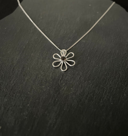 Smokey Quartz Flower Pendant image 1