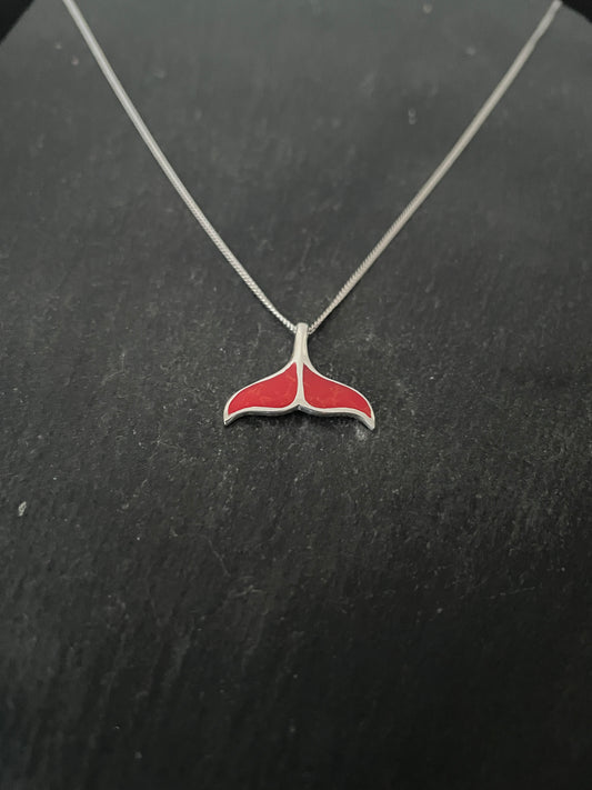 Coral Whale Tail Pendant image 1