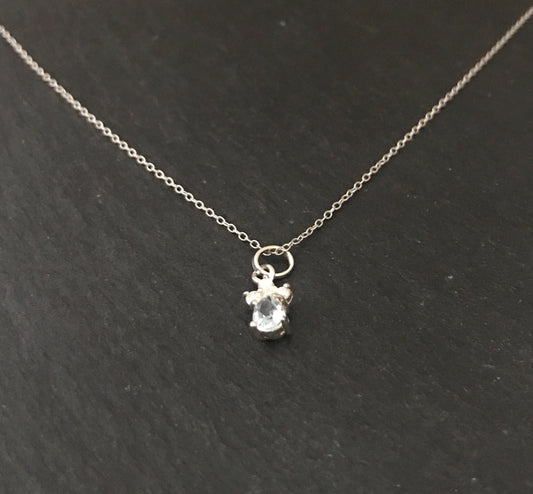 Blue Topaz and Cubic Zirconia Pendant image 1