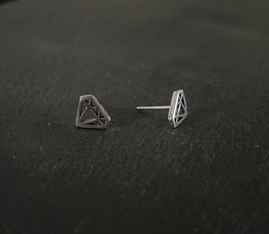 Silver Diamond Studs image 1
