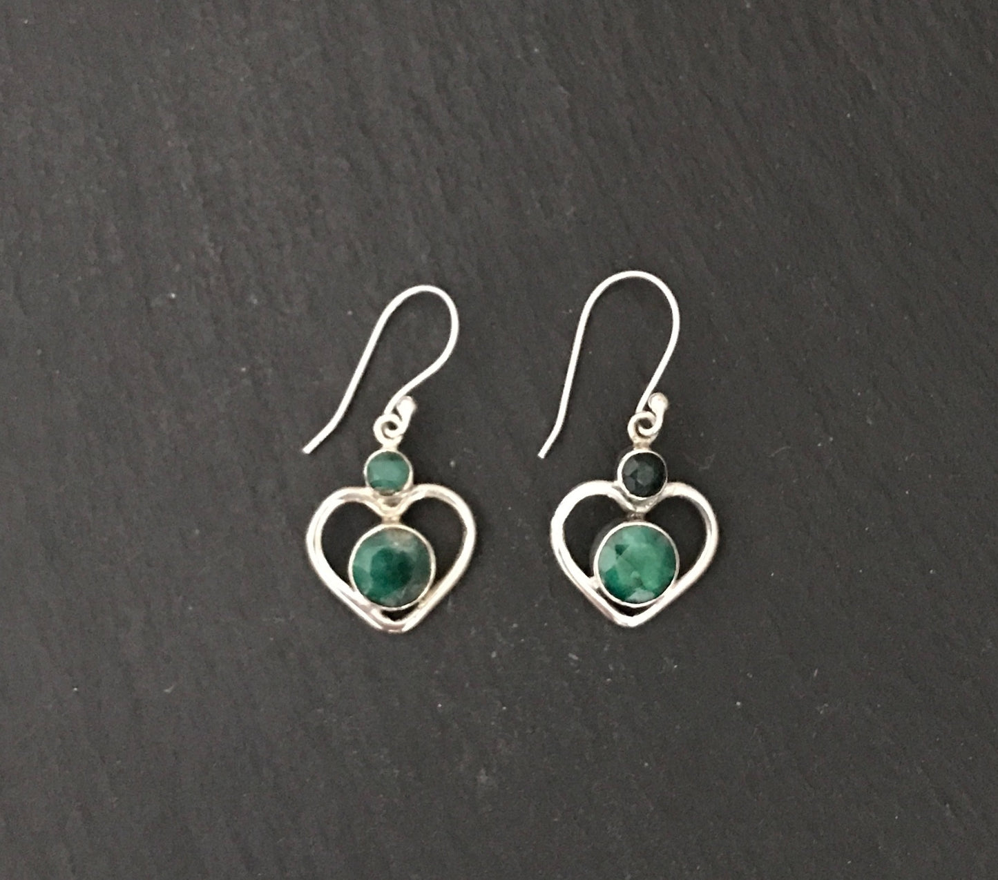 Emerald Heart Earrings image 2
