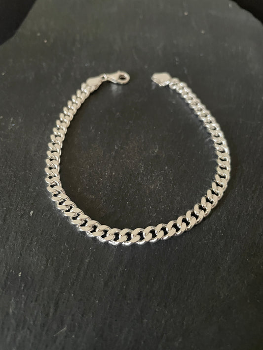 Sterling Silver Curb Chain Bracelet image 1