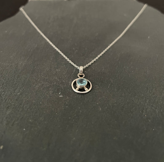Blue Topaz and Silver Pendant image 1