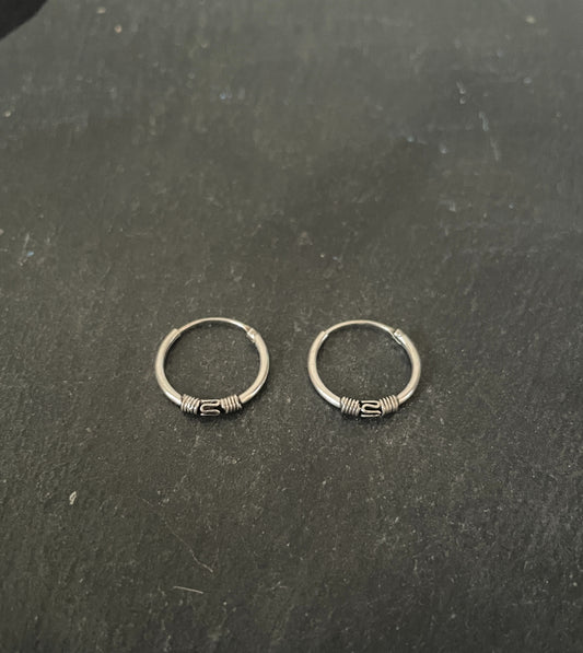 Round Silver Hoops image 1