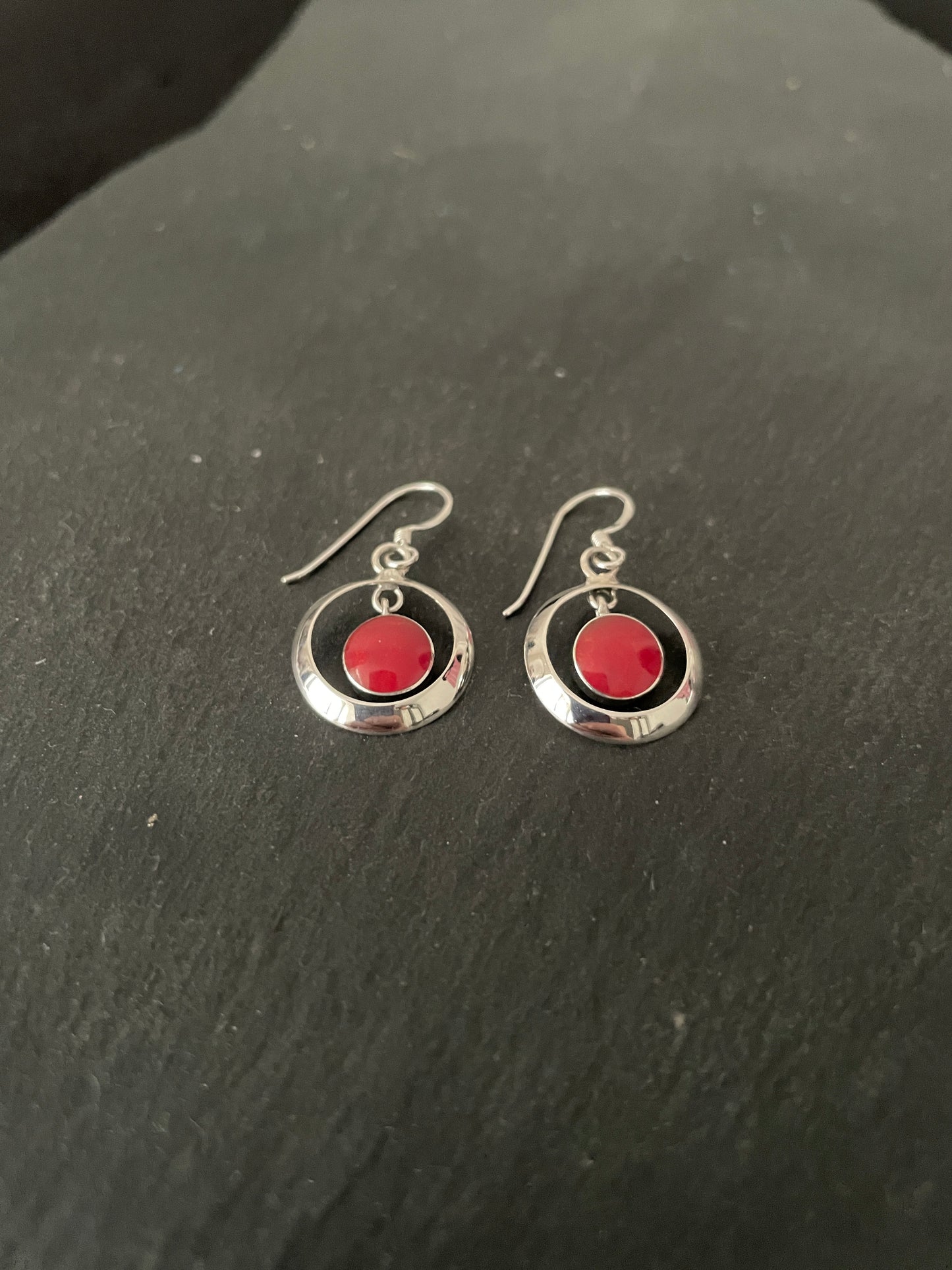 Round Coral Earrings image 1