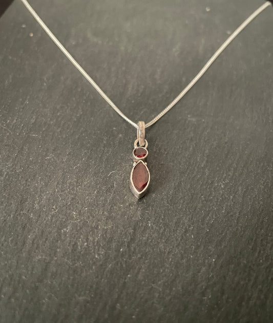 Two Stone Garnet Pendant image 1