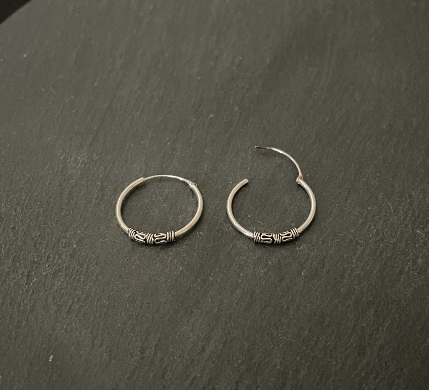 Round Silver Hoops image 1