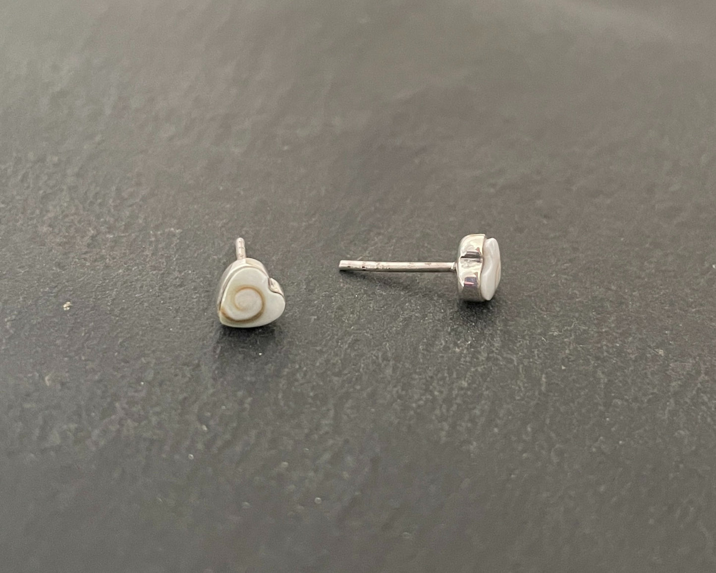 Small Shiva Shell Heart Stud Earrings image 1