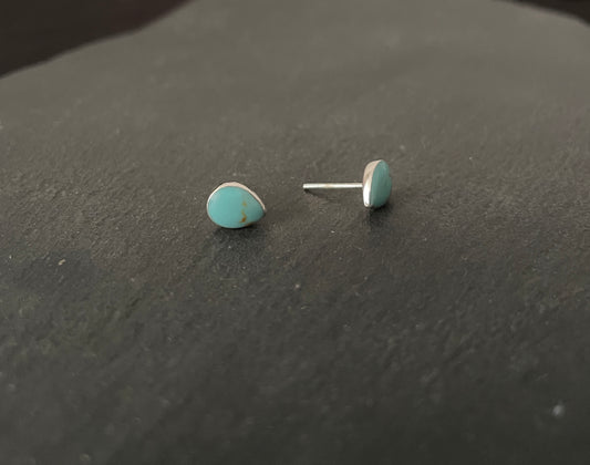 Turquoise Teardrop Stud Earrings image 1