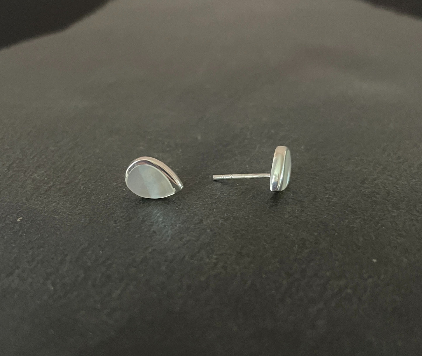 Mother of Pearl Teardrop Stud Earrings image 1