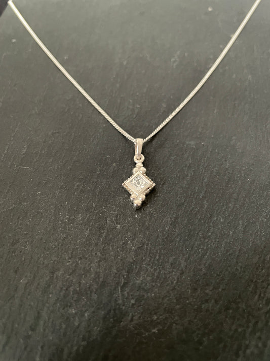 Cubic Zirconia Diamond Shaped Pendant image 1