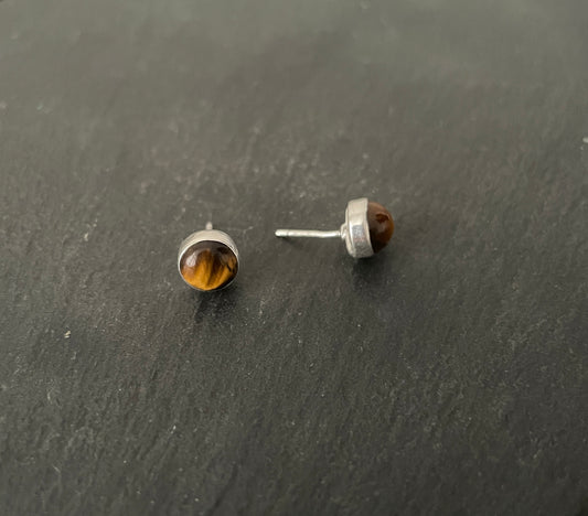 Tiger's Eye Round Studs image 1