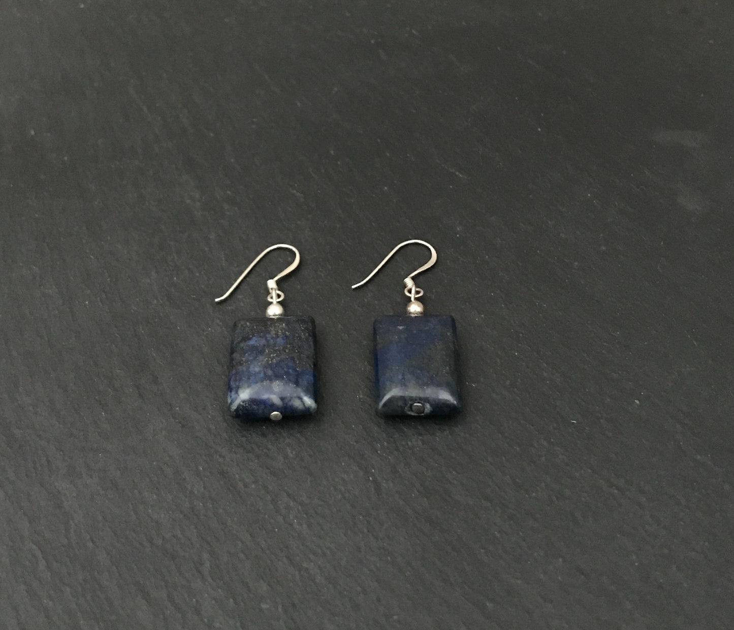 Lapis Lazuli Rectangle Earrings image 1