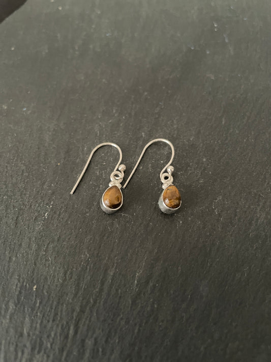Tiger's Eye Teardrop Earrings image 1
