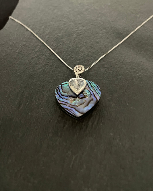 Paua Shell and Silver Pendant image 1