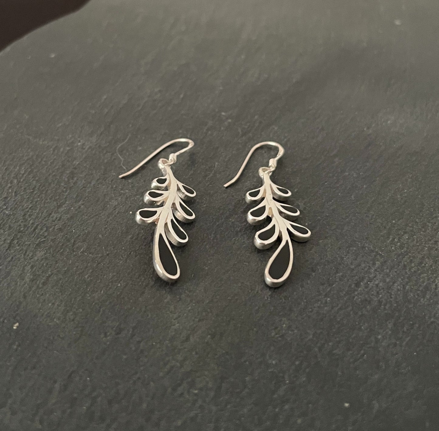Black Onyx and Silver Earrings image 1