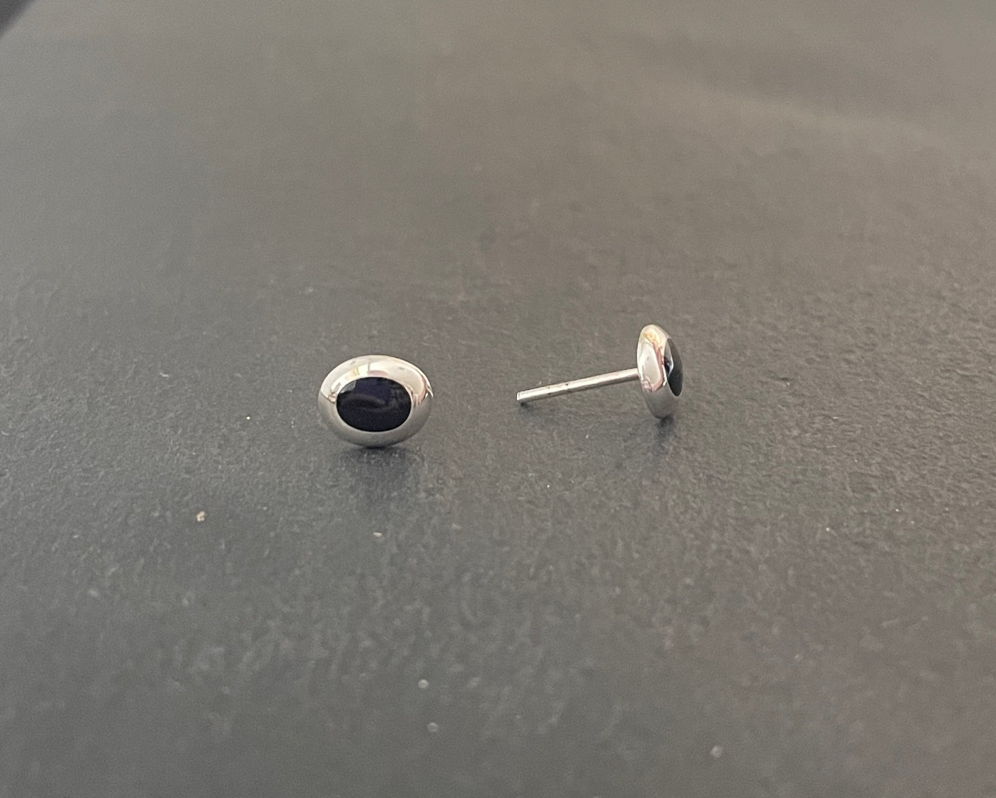 Black Onyx Oval Stud Earrings image 1