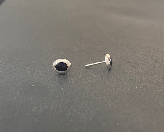 Black Onyx Oval Stud Earrings image 1